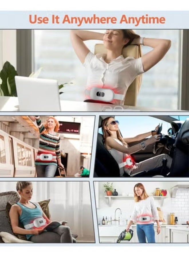 حزام تدفئة لاسلكي للدورة الشهرية مع شاشة عرض رقمية - وسادة حرارية محمولة لتخفيف آلام البطن والظهر - مزود بـ 4 إعدادات إيقاف تلقائي وقابل لإعادة الشحن - Image 5